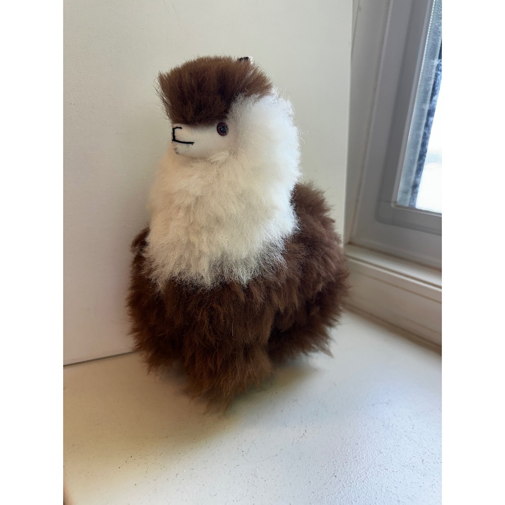 Handmade Genuine Peruvian Alpaca Fur Llama artisan Soft Stuffed Animal decor